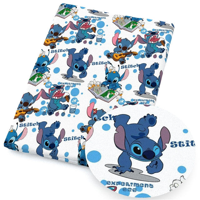 Blue Alien Printed Fabric FeeFiFauxLeather