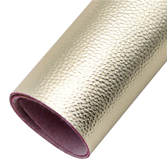 Metallic Litchi Faux Leather Sheet