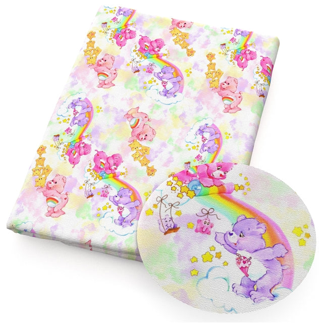 Rainbow Bear Printed Fabric