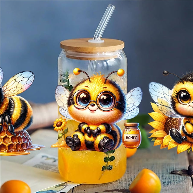 Bees UV DTF Cup Wrap – Easy Cup Wrap for Tumblers & Projects FeeFiFauxLeather