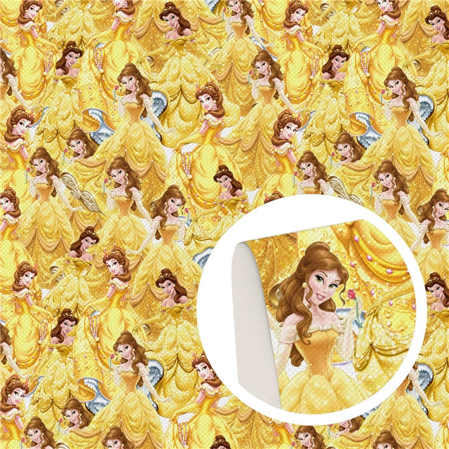 Princess Belle Print Smooth Faux Leather Sheet FeeFiFauxLeather