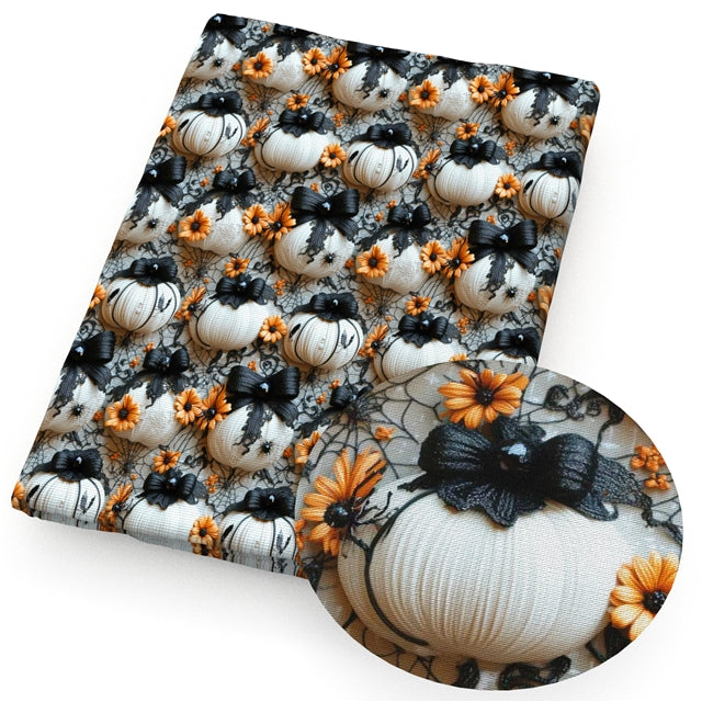 Fall Pumpkin Bullet Printed Fabric FeeFiFauxLeather