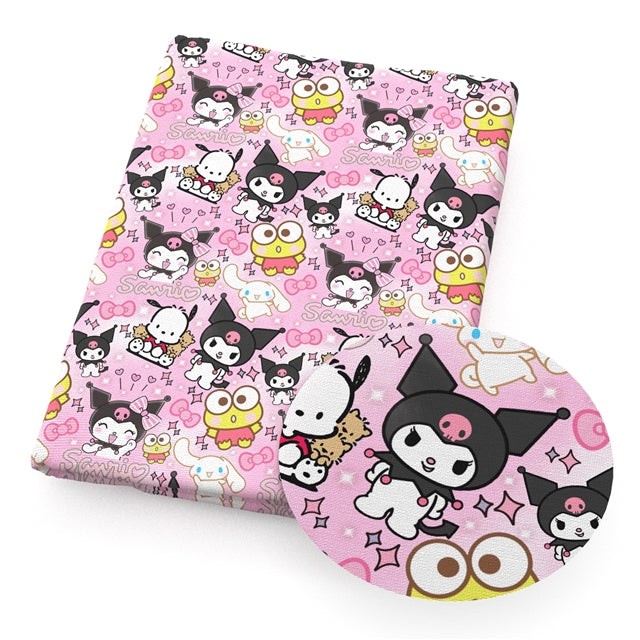 Cute Cat Characters Textured Liverpool/ Bullet Fabric with a textured feel