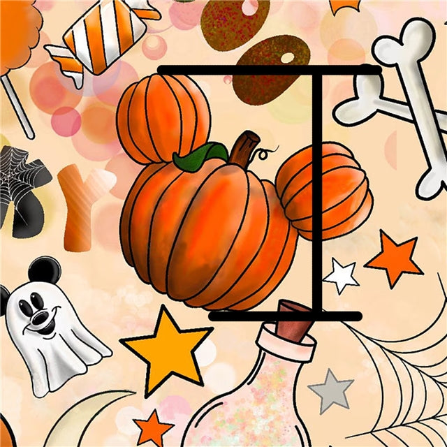 Mouse Fall Halloween Printed Smooth Faux Leather Sheet FeeFiFauxLeather