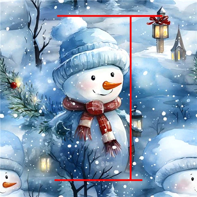 Snowman Christmas Printed Faux Leather Sheet