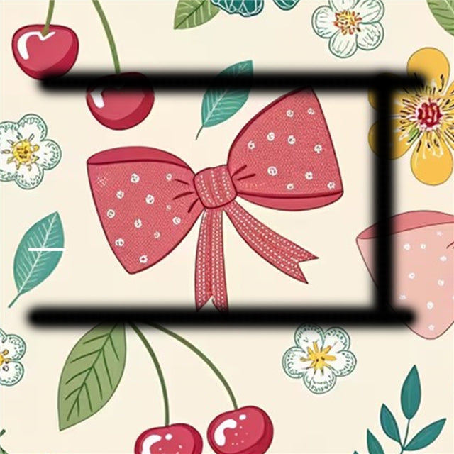 Flowers and Bows Printed Faux Leather Sheet