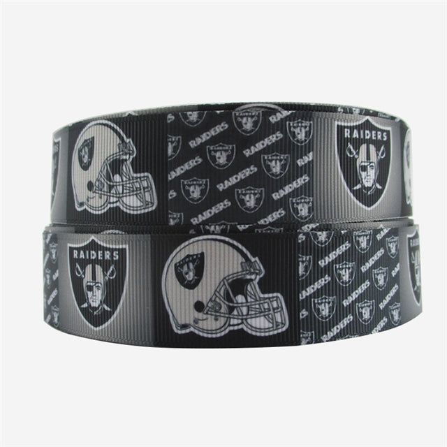 Raiders Football Ribbon 1 Yard Printed Grosgrain Ribbon 1 inch wide FeeFiFauxLeather