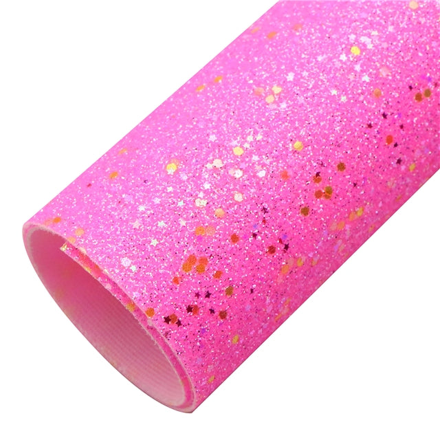Holographic Chunky Glitter Printed Faux Leather FeeFiFauxLeather