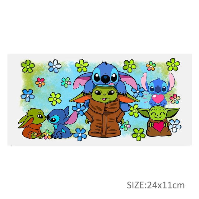 Blue Alien UV DTF Cup Wrap – Easy Cup Wrap for Tumblers & Projects FeeFiFauxLeather