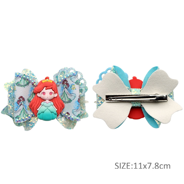 Mermaid Printed Faux Leather Pre-Cut Bow