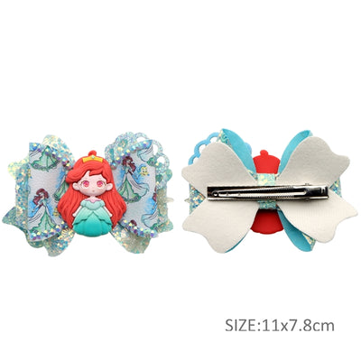 Mermaid Printed Faux Leather Pre-Cut Bow Includes Centerpiece