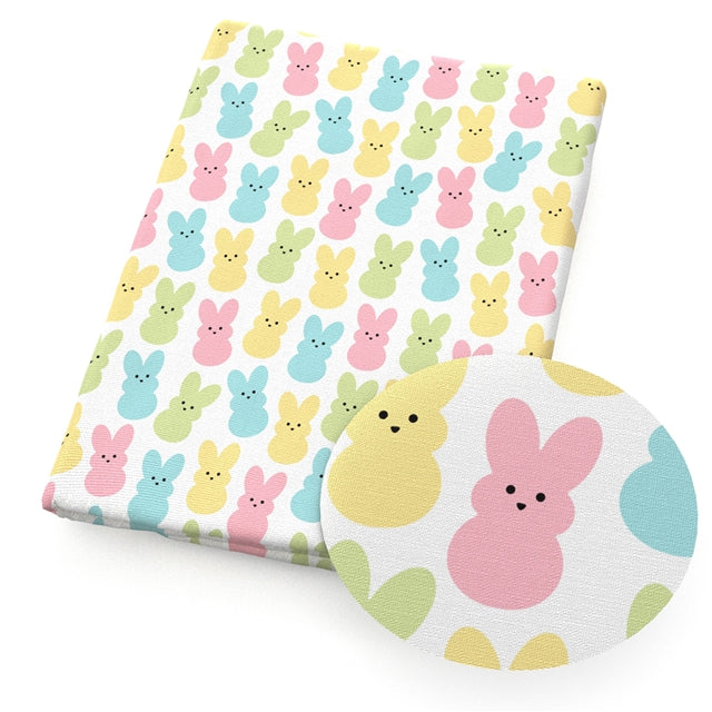 Easter Peeps Smooth Printed Faux Leather Sheet