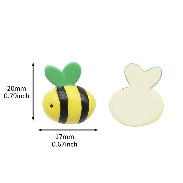 3-D Light Green Bees Acrylic Resin 5 piece set FeeFiFauxLeather