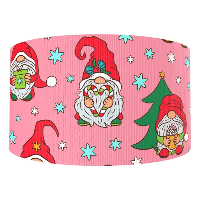 Christmas Gnomes 1 Yard Printed Grosgrain Ribbon 2 1/2 inch wide