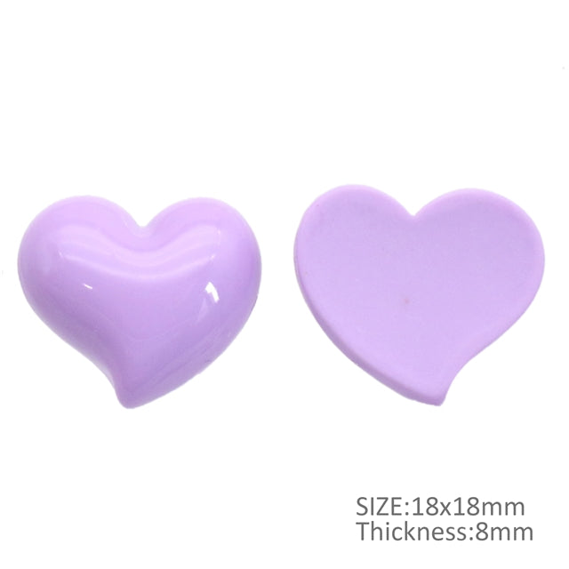 3-D Hearts Random Colors Acrylic Resin 5 piece set FeeFiFauxLeather