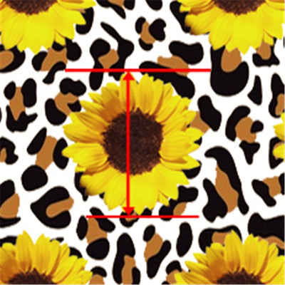 Sunflowers on Leopard Print Bullet Textured Liverpool Fabric