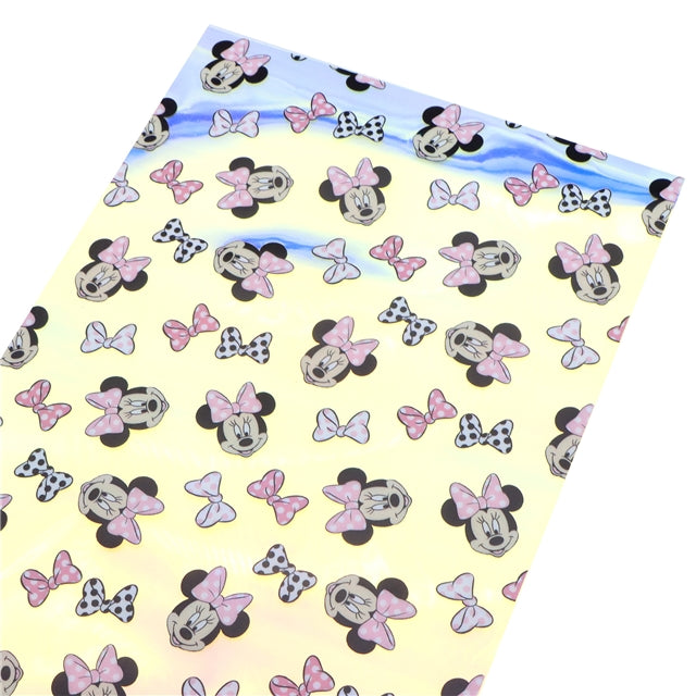 Mouse Holographic Printed Faux Leather Print Sheet