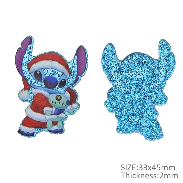 Blue Alien Christmas Glitter Resin 5 piece set FeeFiFauxLeather