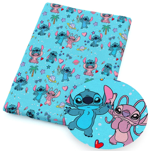 Blue Alien  Printed Faux Leather Sheet FeeFiFauxLeather