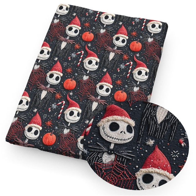 Nightmare Before Christmas Faux Leather Sheet – Cartoon Character Smooth Material for DIY Accessories FeeFiFauxLeather