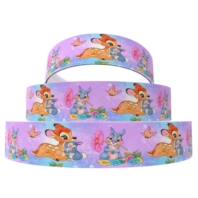 Bambi Thumber 1 Yard Printed Grosgrain Ribbon 1 1/2 inch wide FeeFiFauxLeather