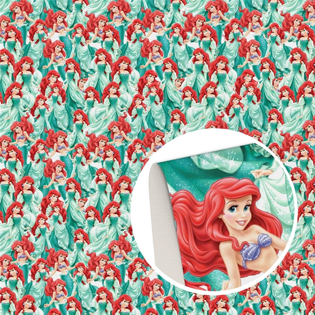 Mermaid Print Smooth Faux Leather Sheet FeeFiFauxLeather