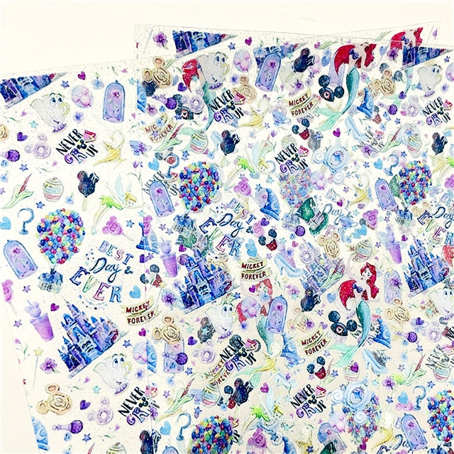 Characters Princesses Printed Smooth Faux Leather Sheet FeeFiFauxLeather