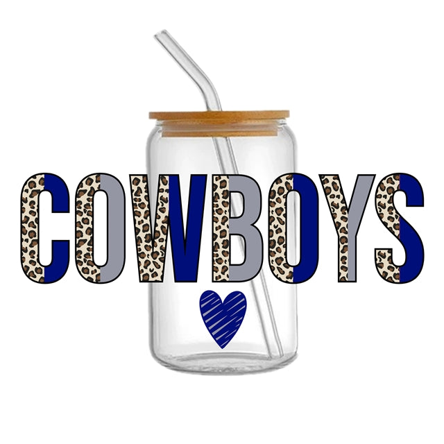 Cowboys Football UV DTF Glass Can Wrap