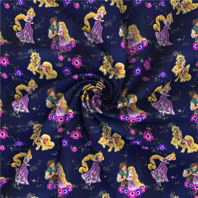 Rapunzel Tangled Textured Liverpool/ Bullet Fabric with a textured feel