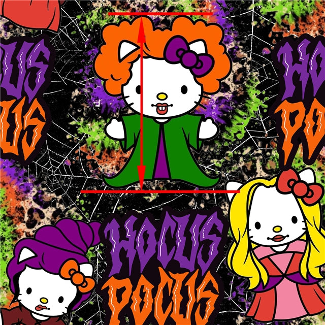 Hocus Pocus Halloween Printed Faux Leather Sheet Litchi has a pebble like feel with bright colors