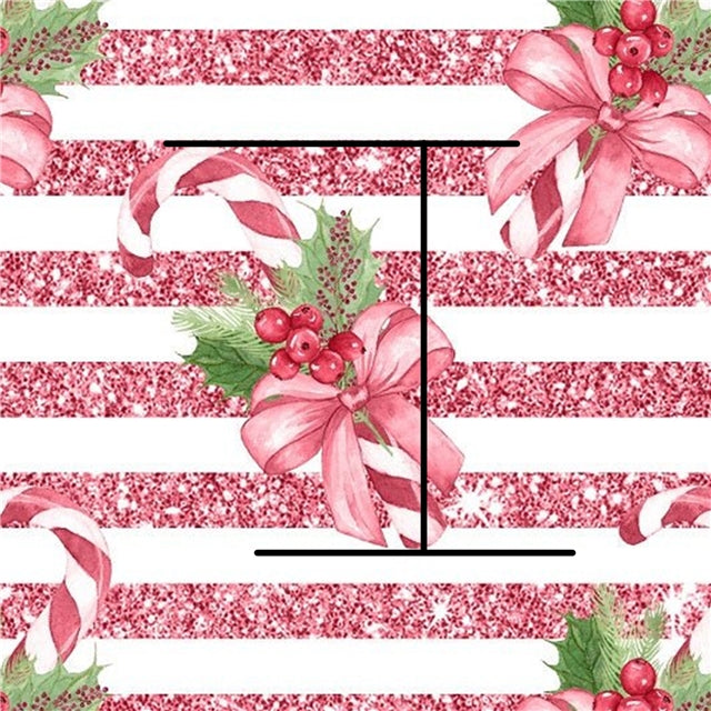 Christmas Pink Candy Cane Textured Liverpool/ Bullet Fabric