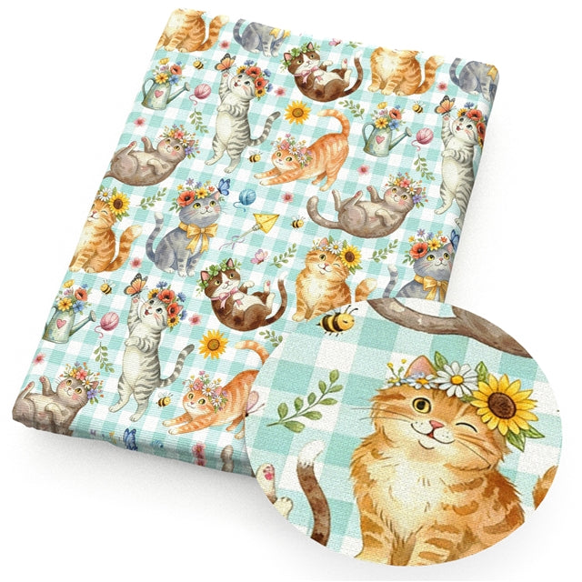 Cats Printed Faux Leather FeeFiFauxLeather