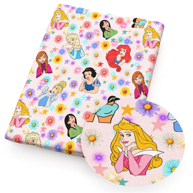 Princesses Bullet Printed Fabric FeeFiFauxLeather