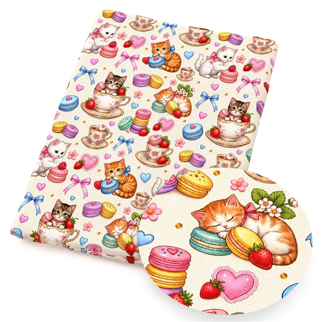 Kittens Printed Faux Leather Sheet FeeFiFauxLeather