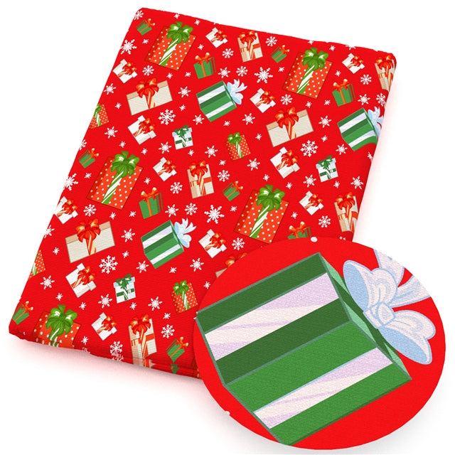 Christmas Presents Printed Faux Leather Sheet FeeFiFauxLeather