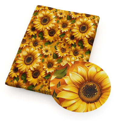Sunflowers Textured Liverpool/ Bullet Fabric with a textured feel