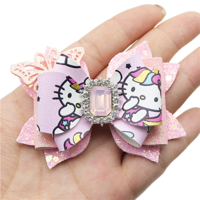 Hello Kitty Printed Faux Leather Pre-Cut Bow Includes Centerpiece