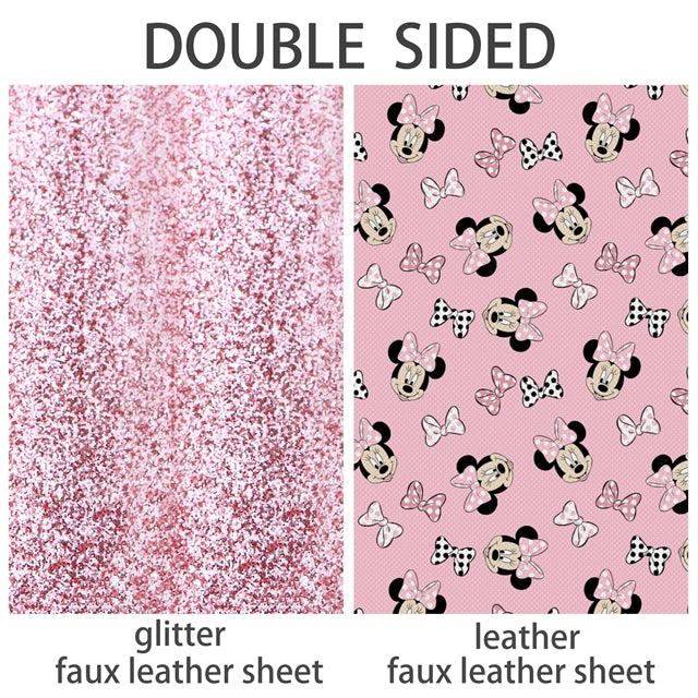 Mouse Glitter Double Pattern Faux Leather Sheet FeeFiFauxLeather