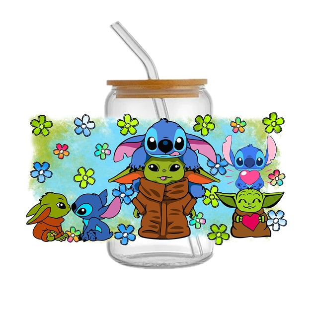 Blue Alien UV DTF Cup Wrap – Easy Cup Wrap for Tumblers & Projects FeeFiFauxLeather