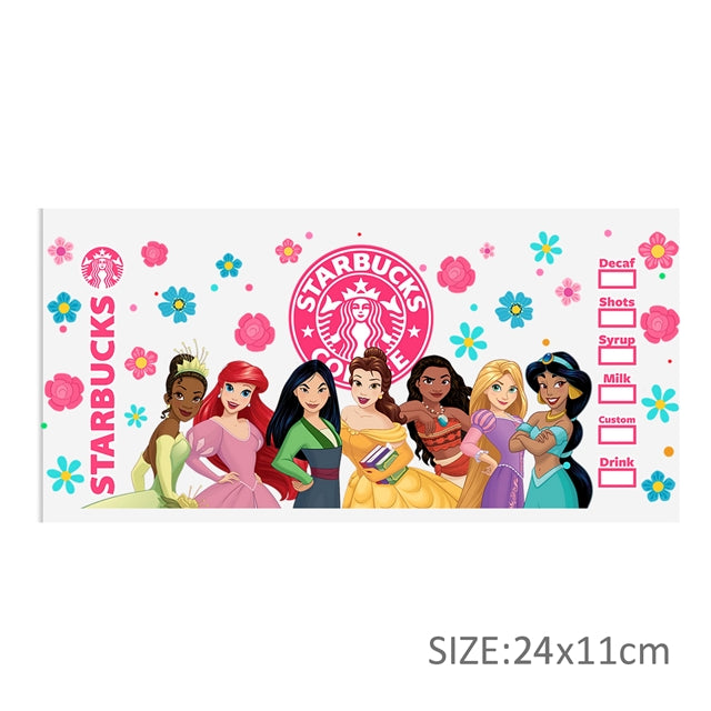 Princesses UV DTF Cup Wrap – Easy Cup Wrap for Tumblers & Projects FeeFiFauxLeather