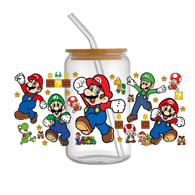 Super Mario UV DTF Cup Wrap – Video Game Cup Wrap Design for Tumblers FeeFiFauxLeather