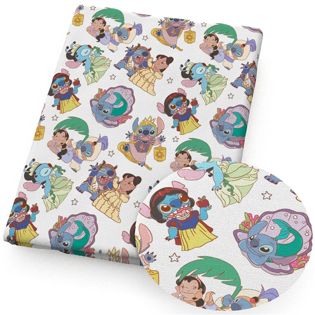Stitch Princess Textured Liverpool/ Bullet Fabric