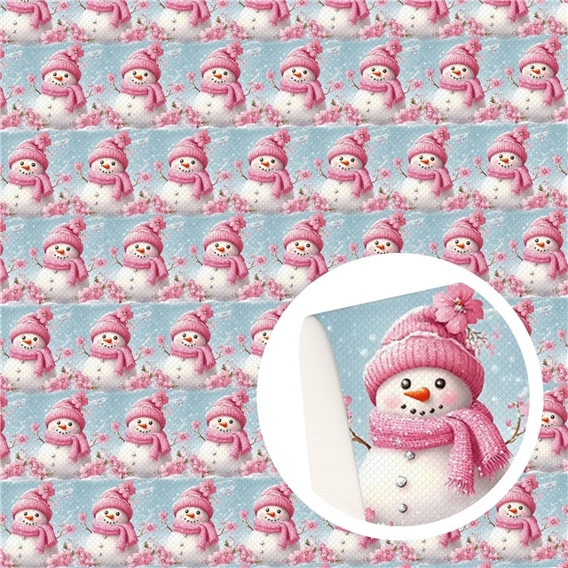 Snowman Printed Faux Leather FeeFiFauxLeather