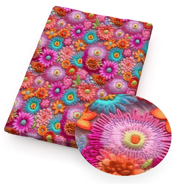 Floral Flowers Textured Liverpool/ Bullet Fabric