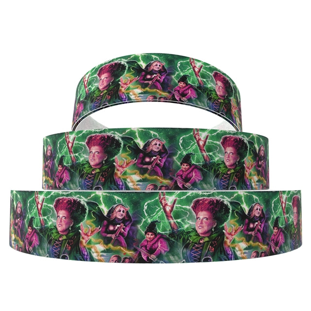 Hocus Pocus 1 Yard Printed Grosgrain Ribbon 1 1/2 inch wide FeeFiFauxLeather