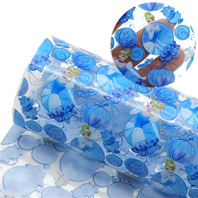 Princess Cinderella Printed Faux Leather Sheet FeeFiFauxLeather