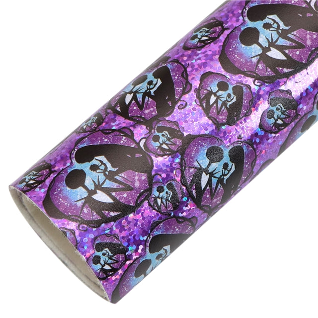 Nightmare Before Christmas Holographic Printed Faux Leather Print Sheet