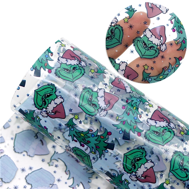Grinch Christmas Faux Leather Sheet FeeFiFauxLeather