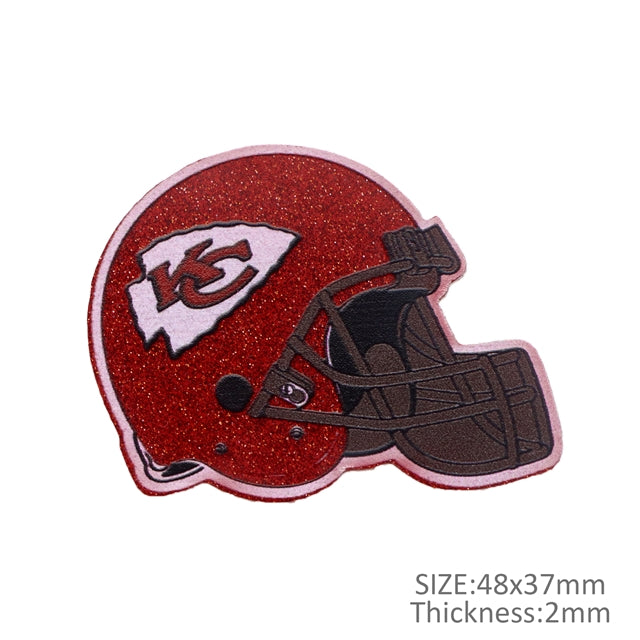 Chiefs Football Glitter Resin 5 piece set FeeFiFauxLeather