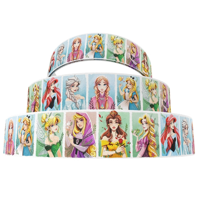 Princesses 1 Yard Printed Grosgrain Ribbon 1 1/2 inch wide